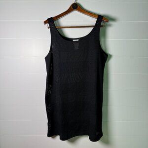 Speedo Black Mesh Panel Dress Coverup Swim